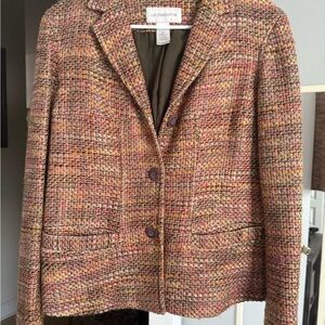 Liz Claiborne Pink Multicolor Tweed Blazer Jacket